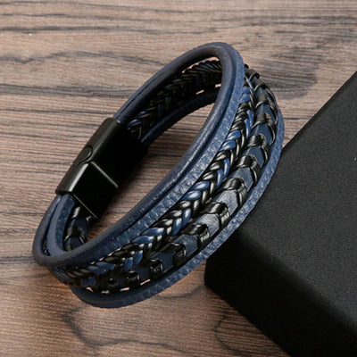 Ragnar Band - Leren Gevlochten Viking Armband
