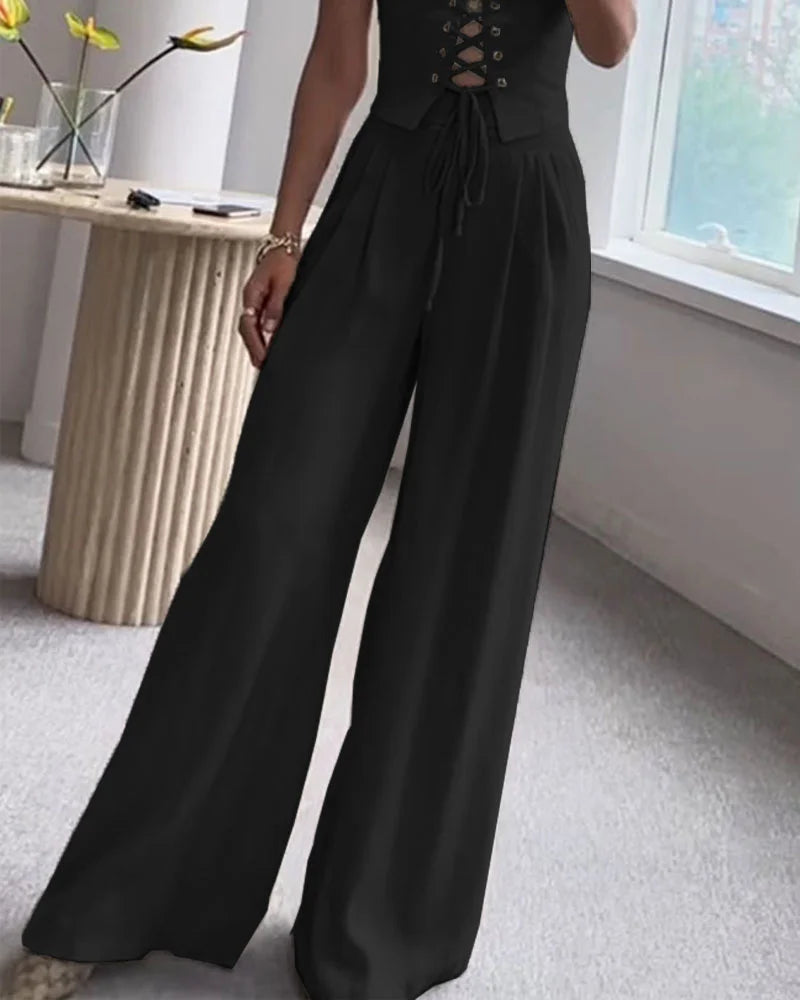 Klassish™ | Tweedelige set All-Match String Top & Broek