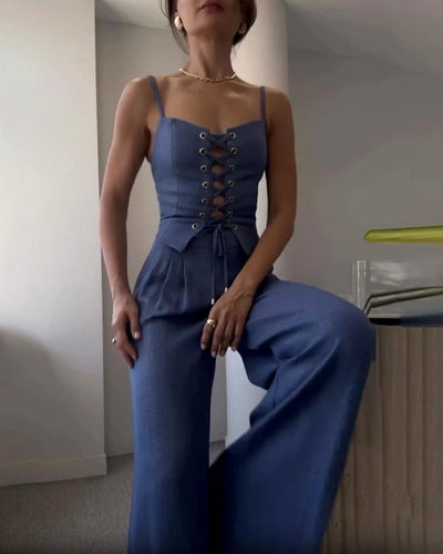 Klassish™ | Tweedelige set All-Match String Top & Broek