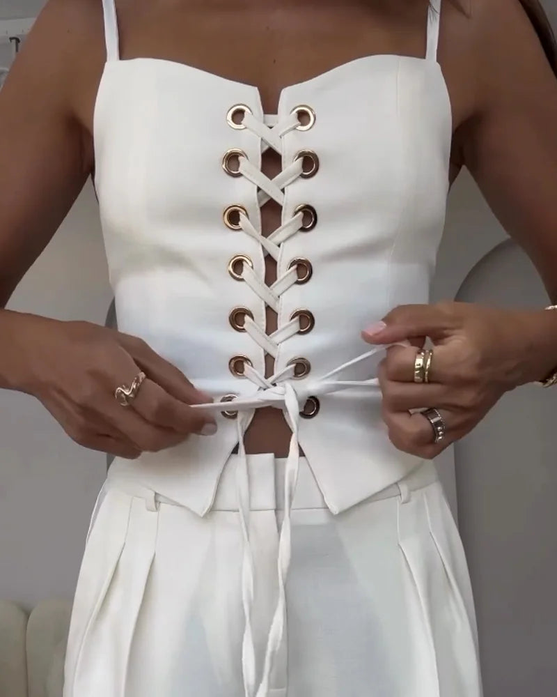 Klassish™ | Tweedelige set All-Match String Top & Broek