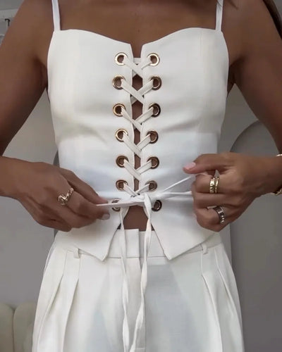 Klassish™ | Tweedelige set All-Match String Top & Broek