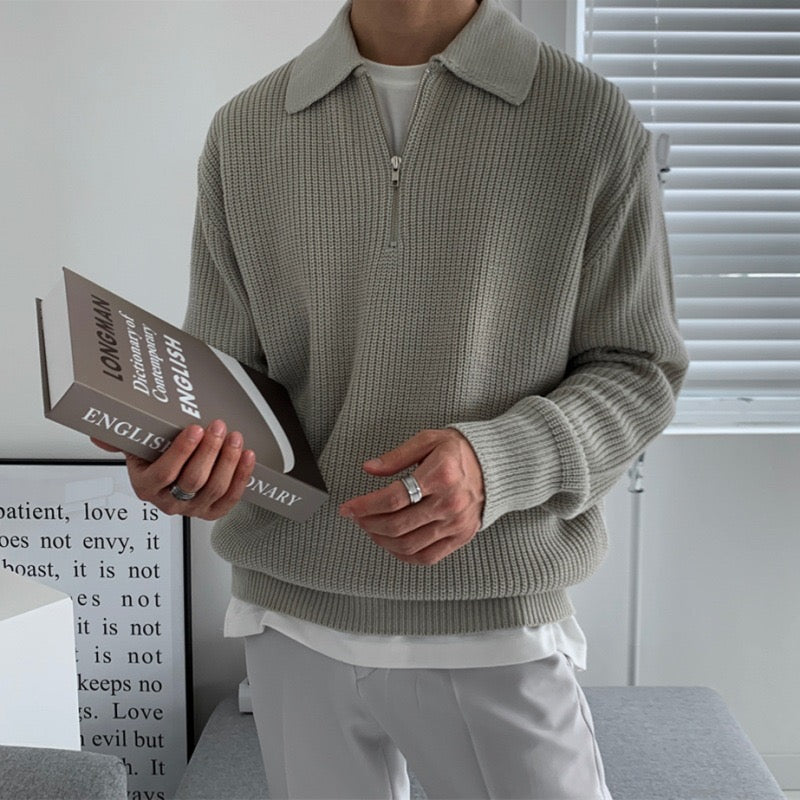 Heren Poloshirt - Stijlvol Half-Zip Van Zacht Katoen voor Comfort