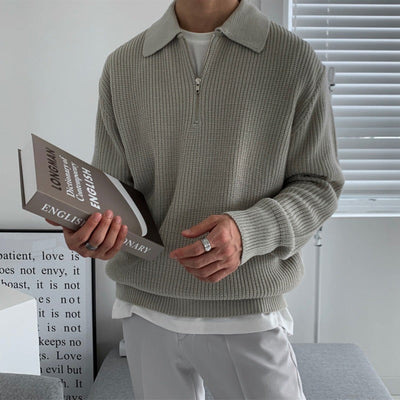 Heren Poloshirt - Stijlvol Half-Zip Van Zacht Katoen voor Comfort