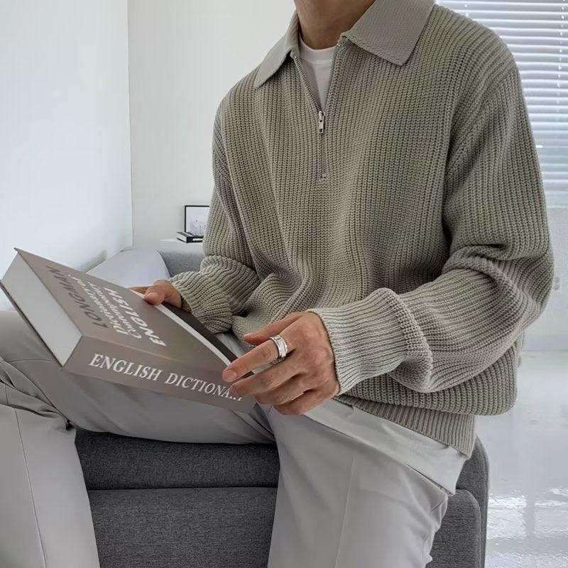 Heren Poloshirt - Stijlvol Half-Zip Van Zacht Katoen voor Comfort
