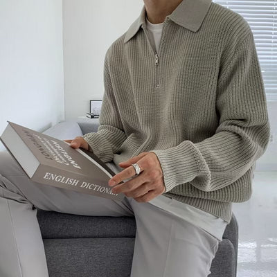 Heren Poloshirt - Stijlvol Half-Zip Van Zacht Katoen voor Comfort