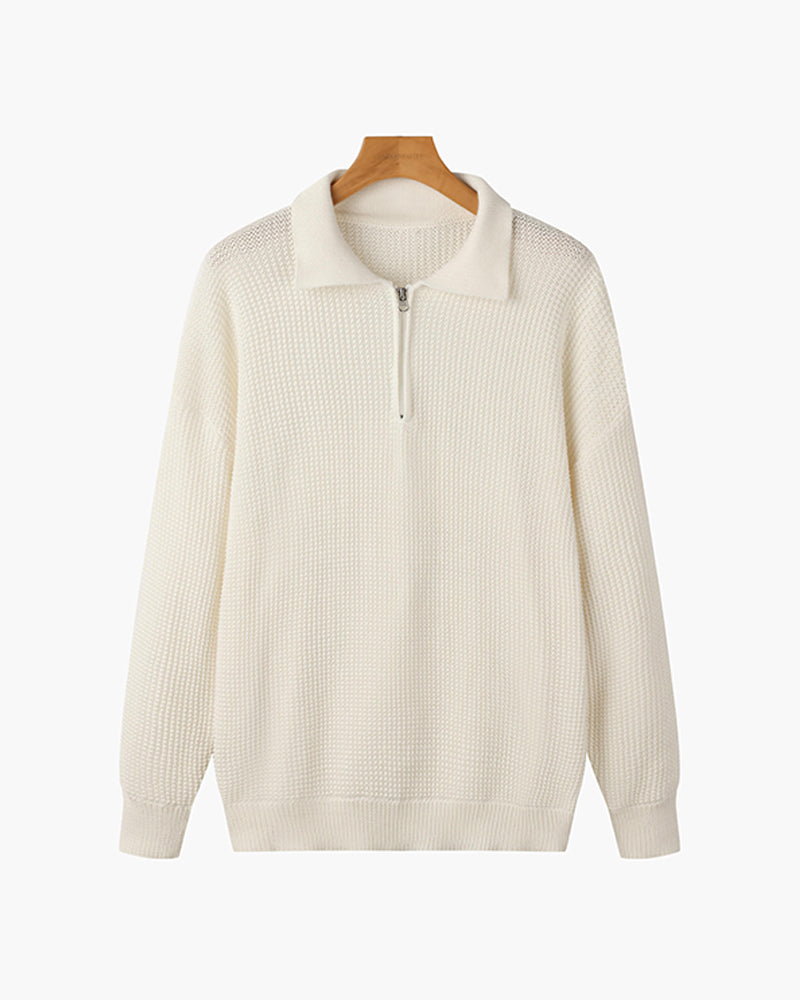 Katoenen Half-Zip Heren Trui - Comfortabel en Stijlvol Voor Elke Gelegenheid