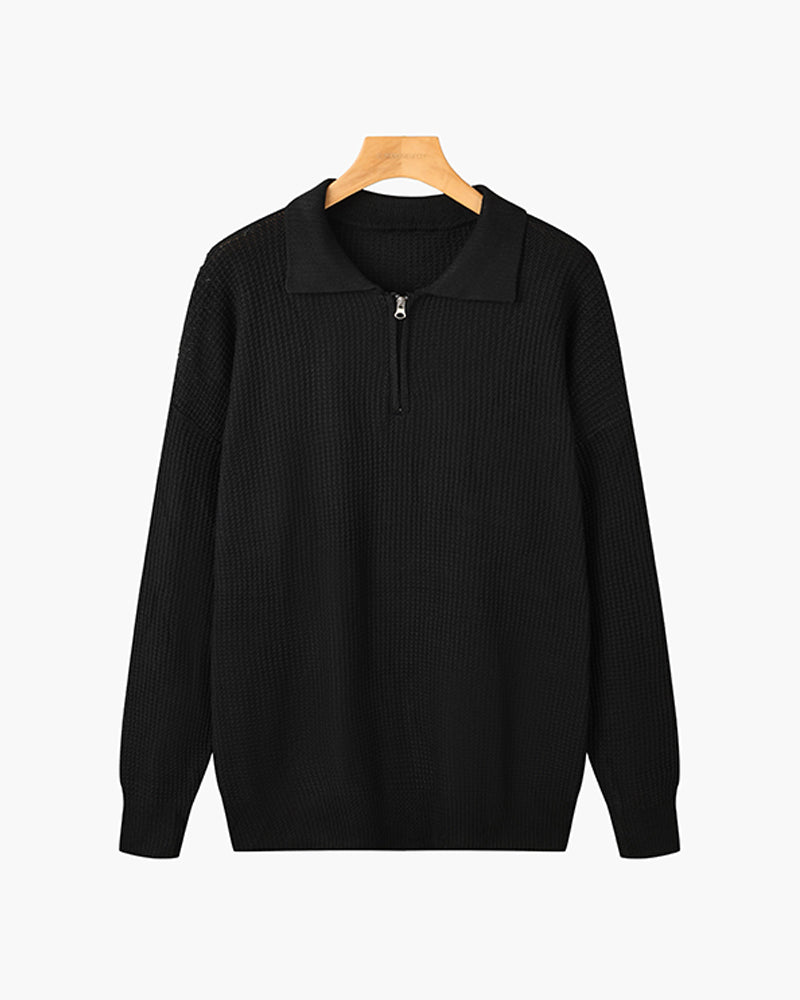 Katoenen Half-Zip Heren Trui - Comfortabel en Stijlvol Voor Elke Gelegenheid