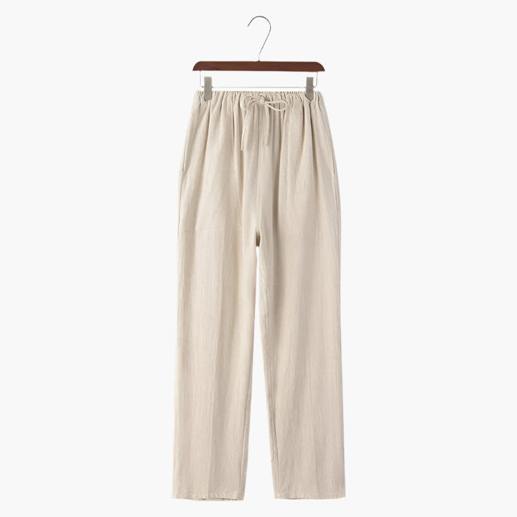 Linnen Broek Dames - Witte en Beige Opties voor Comfortabele Zomeravonden