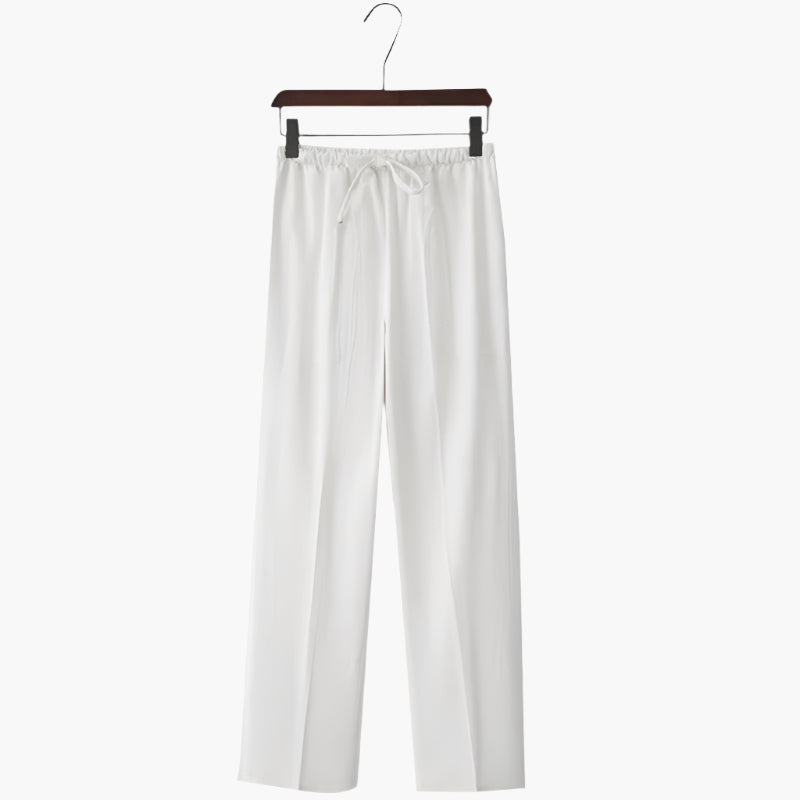 Linnen Broek Dames - Witte en Beige Opties voor Comfortabele Zomeravonden