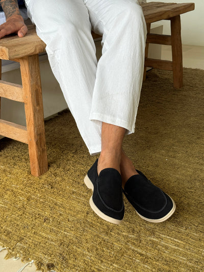 Monaco Suede Loafers Zwart - Tijdloos Comfort Voor Mannen