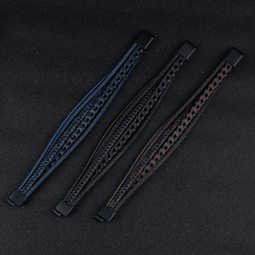 Ragnar Band - Leren Gevlochten Viking Armband