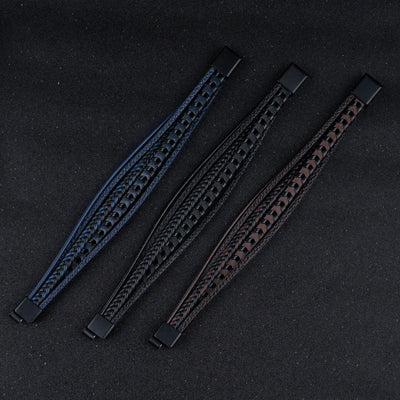 Ragnar Band - Leren Gevlochten Viking Armband
