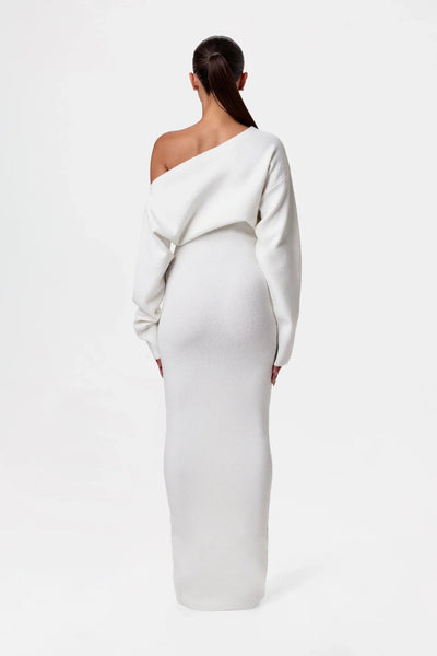 Off Schoudertrui Jurk - Flatterend Silhouet en Comfortabele Pasvorm