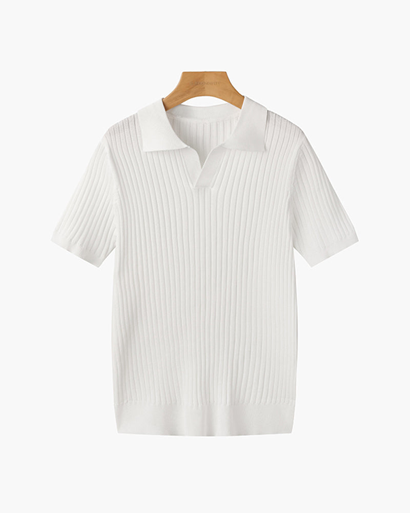 Polo Shirt Heren - Stijlvolle V-hals, Comfortabele Katoenmix