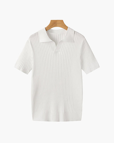 Polo Shirt Heren - Stijlvolle V-hals, Comfortabele Katoenmix