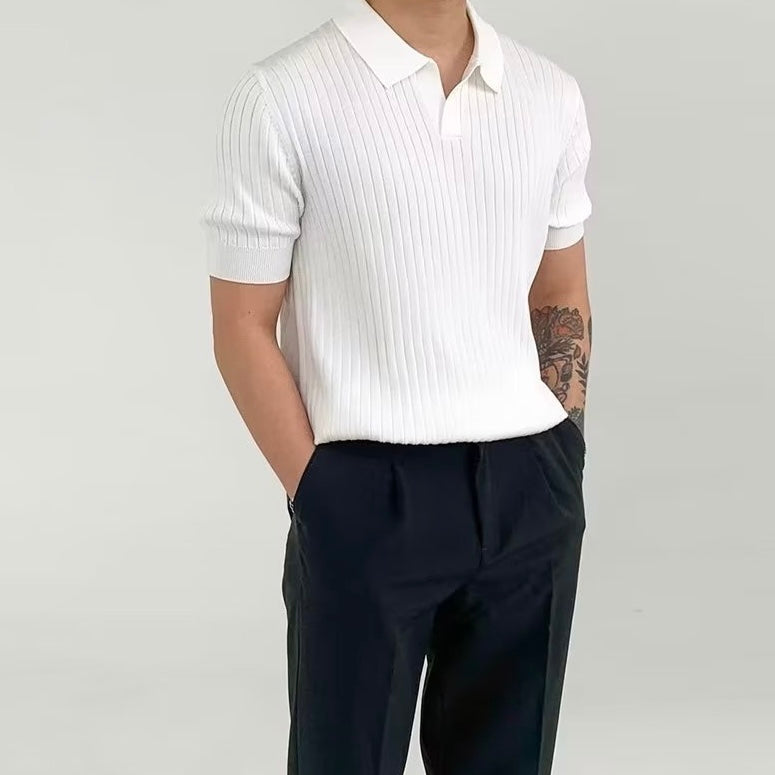 Polo Shirt Heren - Stijlvolle V-hals, Comfortabele Katoenmix
