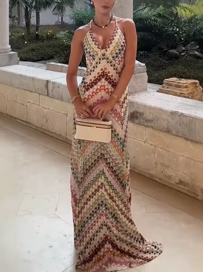 LUANA™ | Zomerse gebreide maxi-jurk in vrolijke kleuren