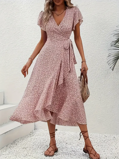 Iris Wrap Dress | Elegantes Kleid mit V-Ausschnitt