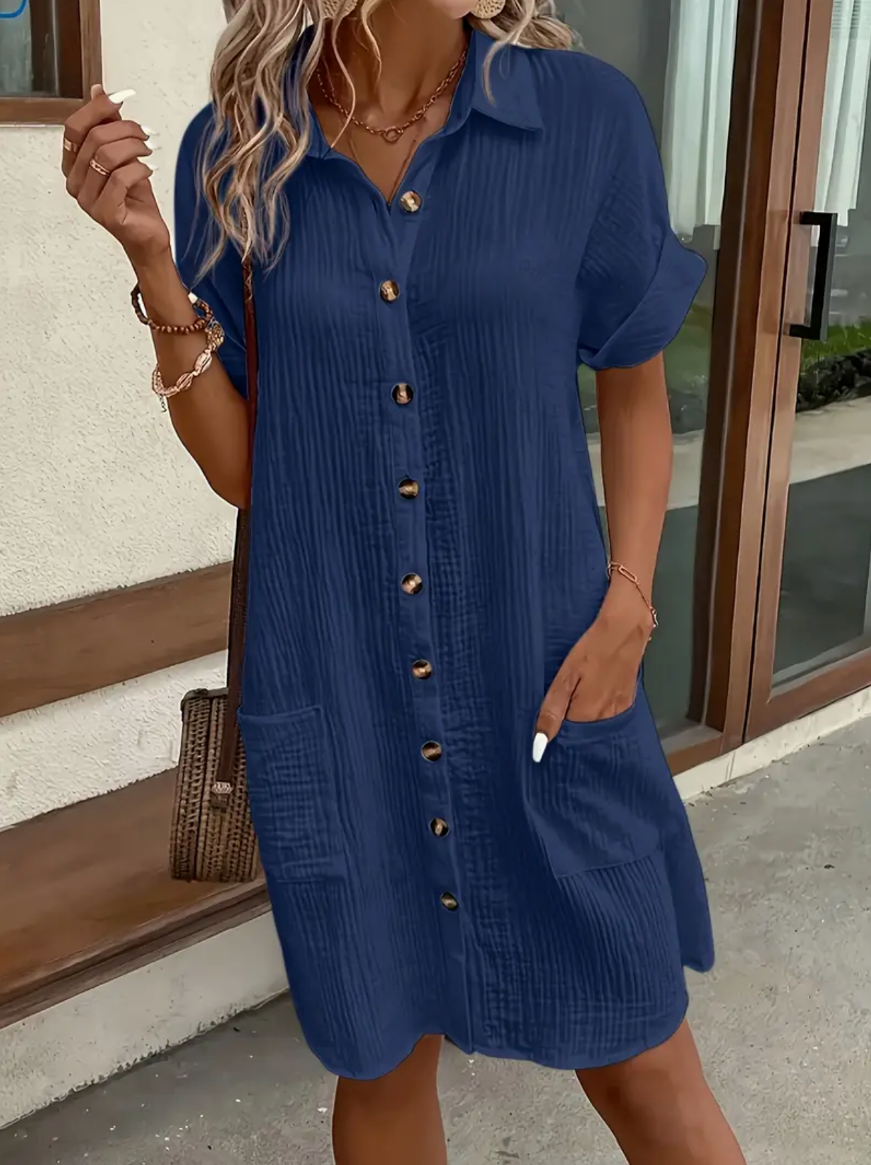 Klassish™  | Maya Gauze Shirt Dress