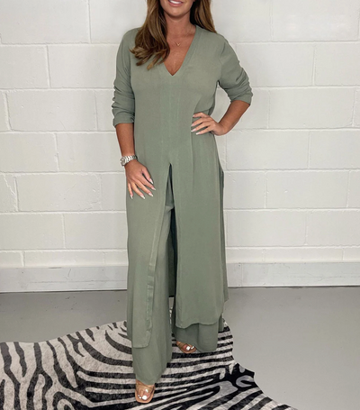 Klassish™  | Casual 2-delig pak met lange top en bijpassende broek