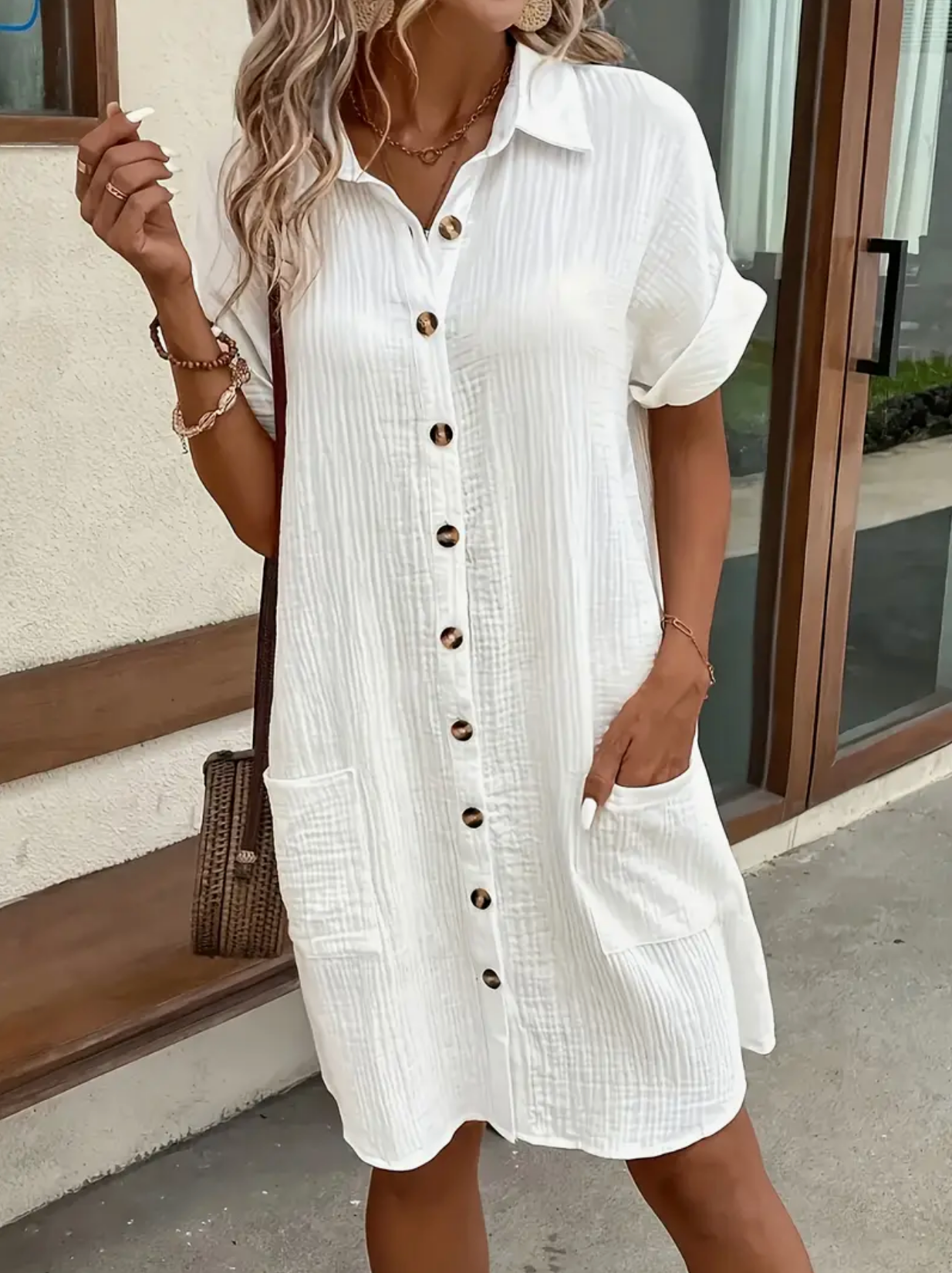 Klassish™  | Maya Gauze Shirt Dress