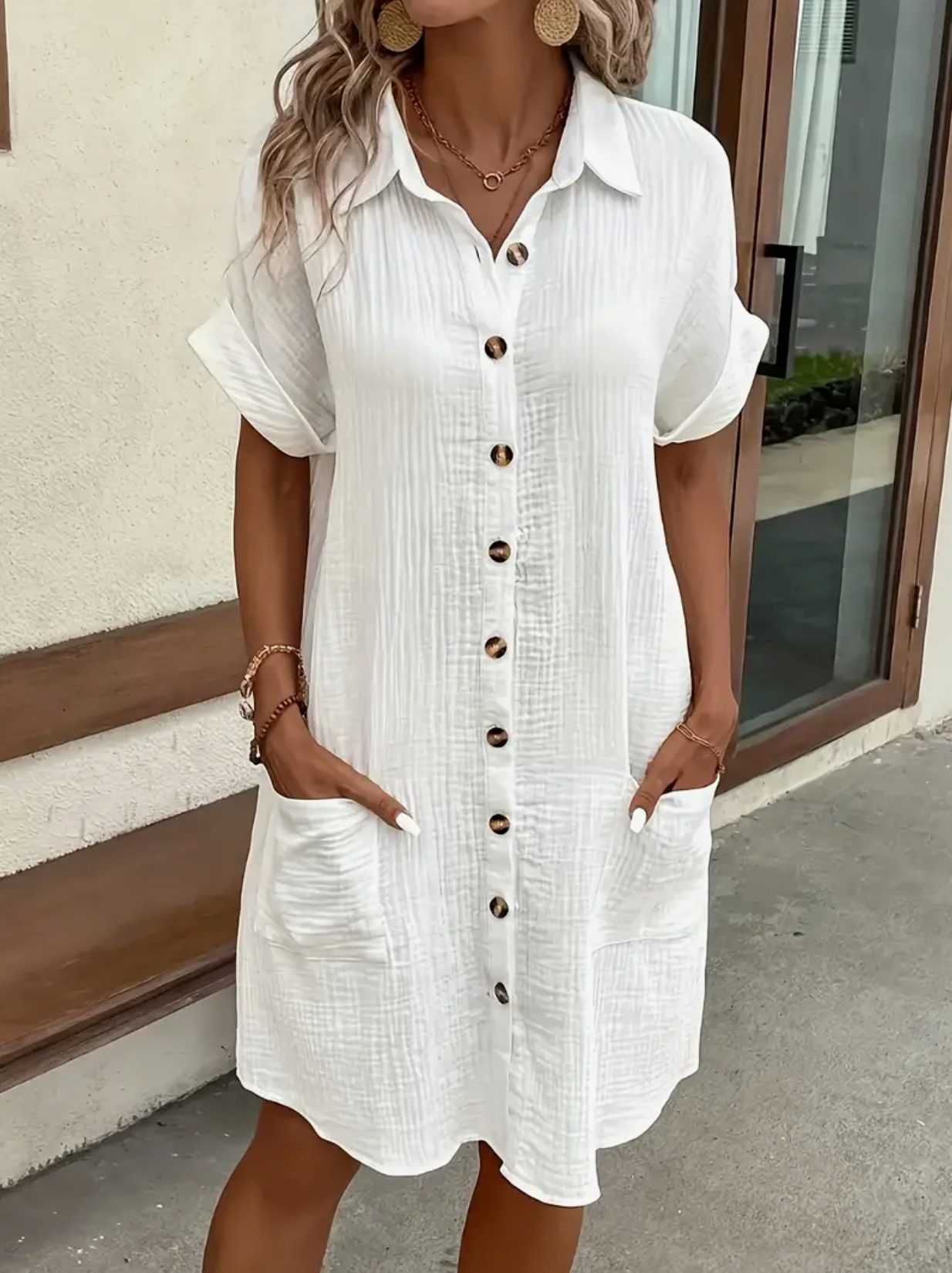Klassish™  | Maya Gauze Shirt Dress