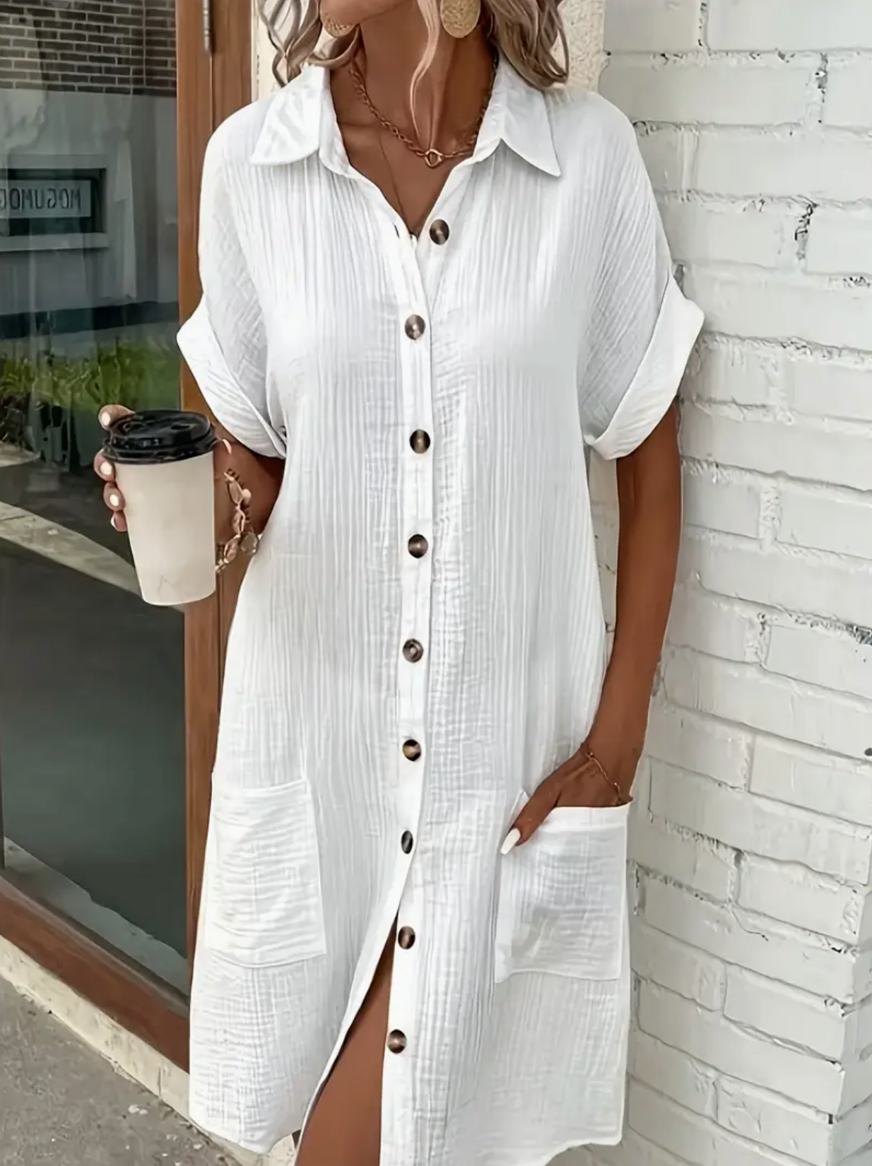 Klassish™  | Maya Gauze Shirt Dress
