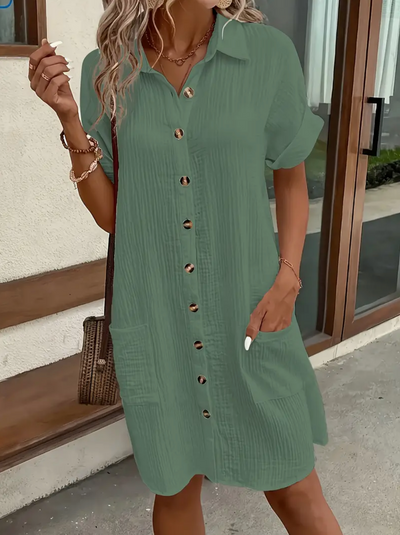 Klassish™  | Maya Gauze Shirt Dress