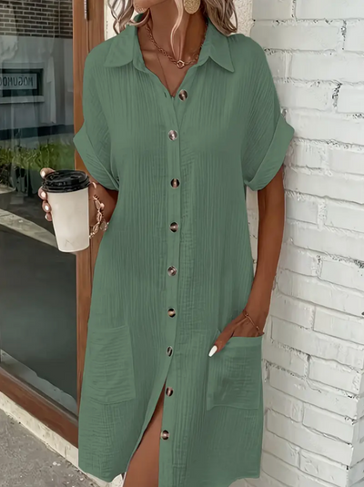 Klassish™  | Maya Gauze Shirt Dress