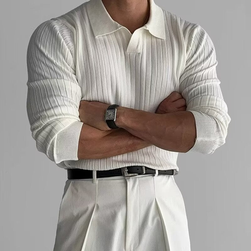 Suwon Polo Heren - Stijlvol V-Hals Poloshirt voor Comfort en Elegantie