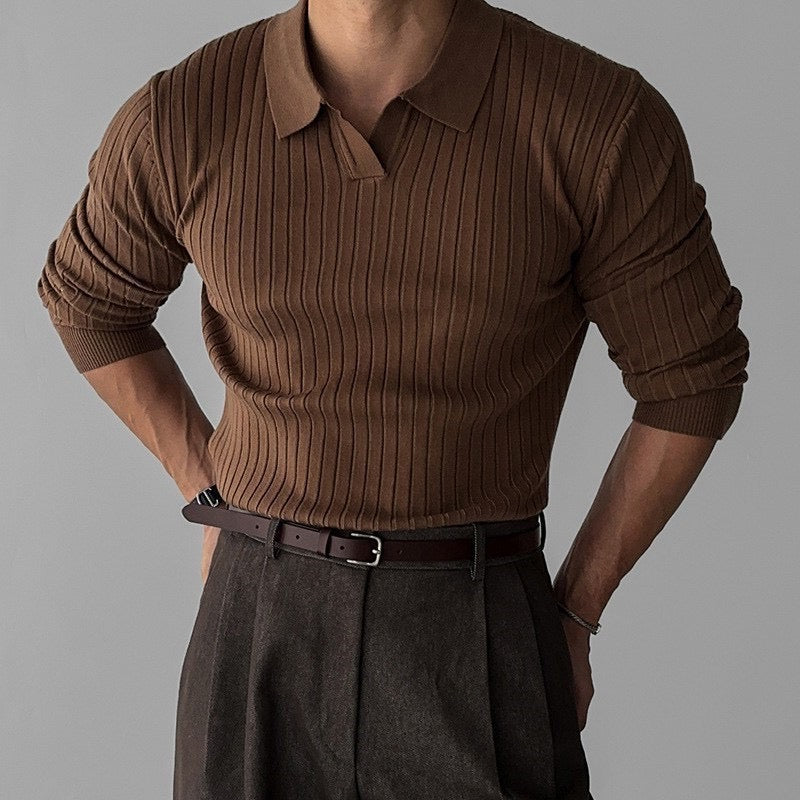 Suwon Polo Heren - Stijlvol V-Hals Poloshirt voor Comfort en Elegantie