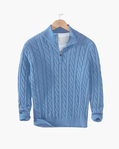 Taebaek Herentrui Met Rits - Warme Elegante Kabeltrui Voor Heren