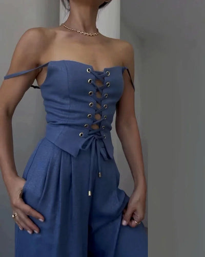 Klassish™ | Tweedelige set All-Match String Top & Broek