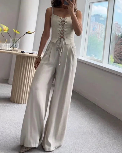 Klassish™ | Tweedelige set All-Match String Top & Broek