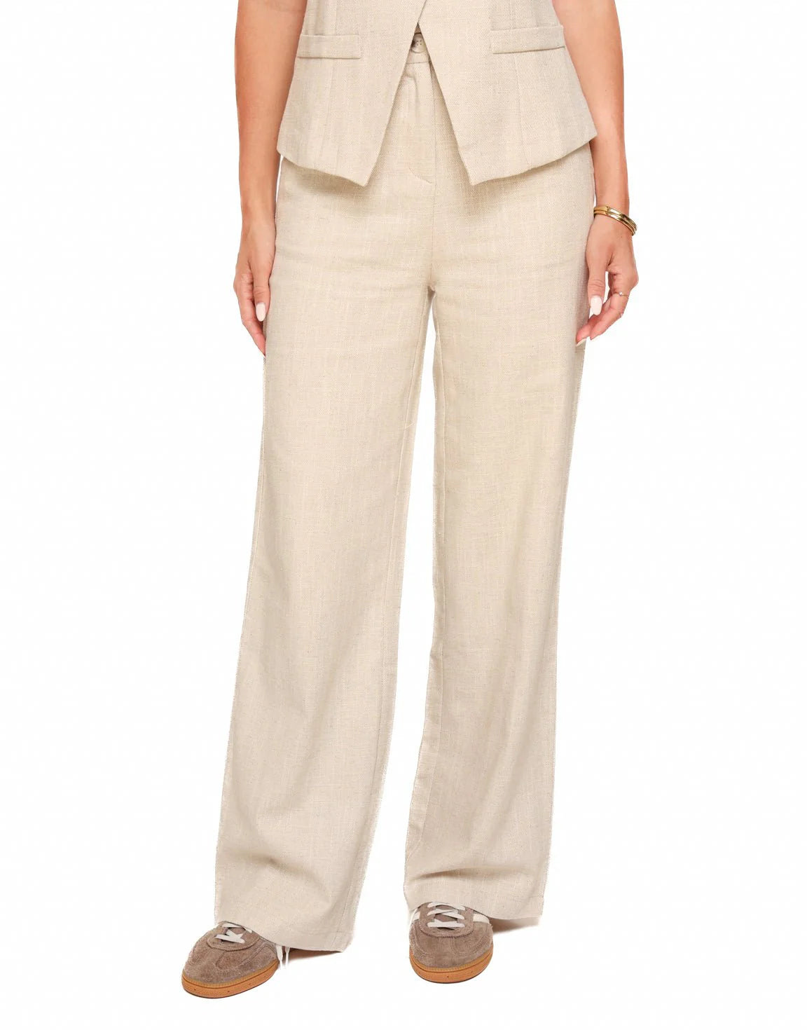 Klassish™  | Beige Wijde Linnen - Pantalon