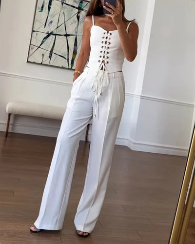 Klassish™ | Tweedelige set All-Match String Top & Broek
