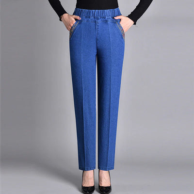 Klassish | Elastische damesjeans + Vlekbestendig damesoverhemd + Antirimpelspray
